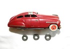 Vtg Schuco Fex 1111 Wind Up Toy Red Car W key Us Zone Germany 1940s  Extra Tires