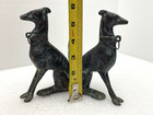 Mcm Dog Bookend Metal Patina Greyhound Whippet Dog Trio Vintage