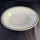 Vintage Jackson China - 3 Green Stripe Oval Serving Vegetable Bowl Diner Ware
