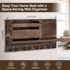 Key And Mail Holder For Wall Decorative - Rustic Mail Organizer Wall A - Brown