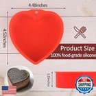 Milivixay 2pcs Heart Shaped Cake Pans  4 Inch Cake Mold  Red  Thin Style  Com