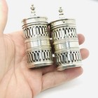 Tiffany   Co Vintage Salt And Pepper Shakers Set In Glass And Silver