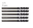 5pcs 1 4  4 Flute Long Carbide End Mill - Tialn Coated
