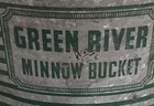 Vintage Green River Oval Minnow Bucket  Stincled Galvanized Bait Pail Stk 4