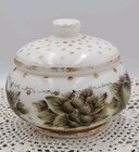 Fenton Charleton Milk Glass Fruit And Dot Powder Box Htf