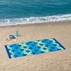 Mainstays Beach Collection Blue Palm Cotton-blend Beach Towel