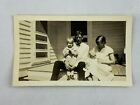 Man With Glasses Wife Holding Children B w Photograph Snapshot 2 75 X 4 5