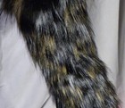 Furry Leg Warmers - Black White Yellow - Fluffies Party Dance Tri Color Rave Edm