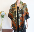 70  Cashmere 30  Silk Bandana Wrap Deer God Print Double Face Scarf 135x135cm