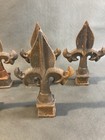 Nos Antique   Cast Iron   Wrought Iron Fence Post Finial   Fleur De Lis Set Of 6