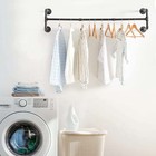 40 Inch Industrial Pipe Clothes Rack  Space-saving Wall Mounted Clothing Rack