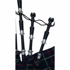 Scottish Highland Rosewood Bagpipe Fitted With Silver Mounts   Mackenzie Cover