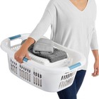 Rubbermaid 2 1 Bushel Large Hip-hugger Portable Plastic Laundry Basket  White
