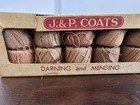 Vintage J    P  Coats Cotton Crochet Thread Original Box Darning   Mending Box