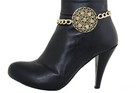 Women Boot Bracelet Gold Metal Chain Shoe Heart Love Charm Pop Star Medallion