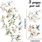 3 Sheet Vintage Birds Flowers Rub On Transfers Magnolia Flower Rub On Transfers 