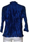 Vtg 90s Women Victorian Blue Pleated Ruffle Renaissance Top Sz 10 Whimsigoth