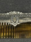 Antique Wallace Sterling Hair Comb Floral   Chain Link Border