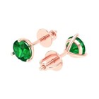 2ct Round Cut Solitaire Studs - Gemstone - Rose Gold - Earrings Screw Back