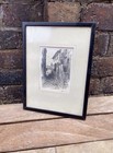 Antique Print Engraving Black   White Victorian Backstreet - Signed Framed Art 