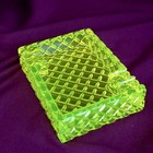 Uranium Glass Ashtray Vaseline Yellow Glass Plate Art Glass