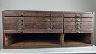 Antique Wood Filing Cabinet Apothecary Style Industrial Storage Organizer Rustic