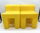 Lot Of 2 Vintage Little Tikes Child Size Yellow Chunky Chairs Sturdy Plastic