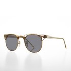 Classic Clear Frame Vintage Sunglasses Gray Lens - Nowels