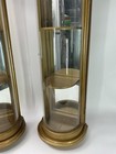 Pair Two Butler Cabinet Curio Display Glass Door Curved Demilune  171 Marked