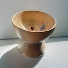 Norfolk Pine Hand Turned Wood Pedestal Bowl Artist Signed Sly Fox  474