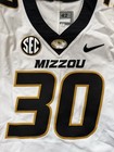 Game Worn Men s Nike White Missouri Mizzou Tigers Used Football Jersey Sz 42  30