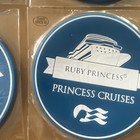 Lot Of 5 Princess Cruises Ruby Princess Blue   White Souvenir Coasters New