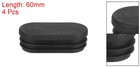 Plastic Hole Plugs  4 Pcs 60x30mm Oval Pipe Tubing End Cap  Black