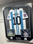Lionel Messi Signed Argentina Qatar World Cup L e d Custom Framed Jersey Beckett
