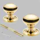 Old Victorian Style Solid Brass Mushroom Black Door Rim Lock Knob Set