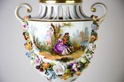 Antique Teichert Dresden Hand Painted Courting Couple Large Urn Vase 16 5 