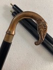 Vintage Antique Walking Cane Wooden Stick Old Elephant Brass Handle Knob Gift