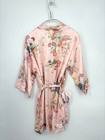 Flora Nikrooz Robe M l Pink Floral Satin Short Tie