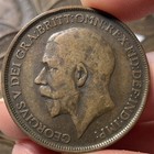 1x 1912-h Great Britain Penny George V Good vg Coin  stock Image   21128