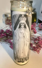Santa Muerte Novena Veladora Blanca  Holy Death White Fixed Candle  Altar Candle