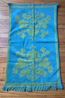 Vintage 70s Mcm Bath Towel   Washcloth Cannon Royal Family Turquoise   Green