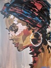 Original Hand Painted 11x14 Acrylic Portrait Abstract Earthy Signed Decor A39