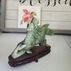 Chinese Carved Jade Dragon foo Dog With Bats