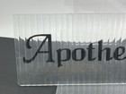 Vintage Mcm Pharmacist Apothecary Store Shop Office 14  Sign Ribbed Fluted Glass