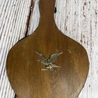 Vintage Wood And Leather Fireplace Bellow With Brass Eagle Emblem
