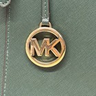 Michael Kors Ciara Saffiano Leather  Large Top Zip Tote Bag Handbag Dark Green