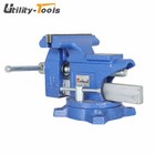 Heavy Duty 4-1 2  Bench Vise With Anvil Swivel Locking Base Table Top Clamp Vice