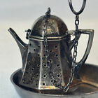 Webster Sterling Silver Pot Shaped Tea Ball Infuser Leaf Steeper Strainer   Rest