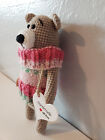 7  Handcrafted Dressed Bear Staffed Crochet Knitted Plush Animal Doll Toy Cotton