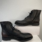 Frye Bowery Lace Up Vintage-style Leather Boots For Men  Size 12 M  Black